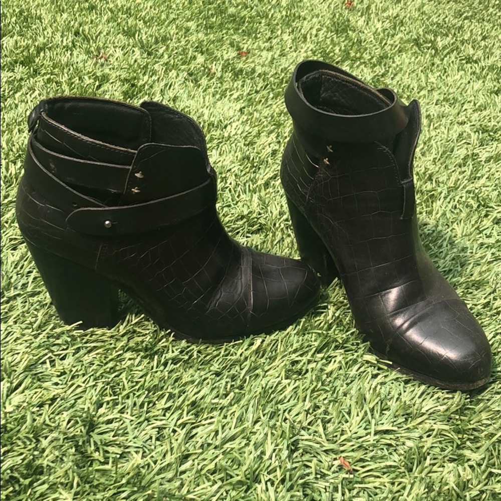 Rag and Bone Croc Print Harrow Booties